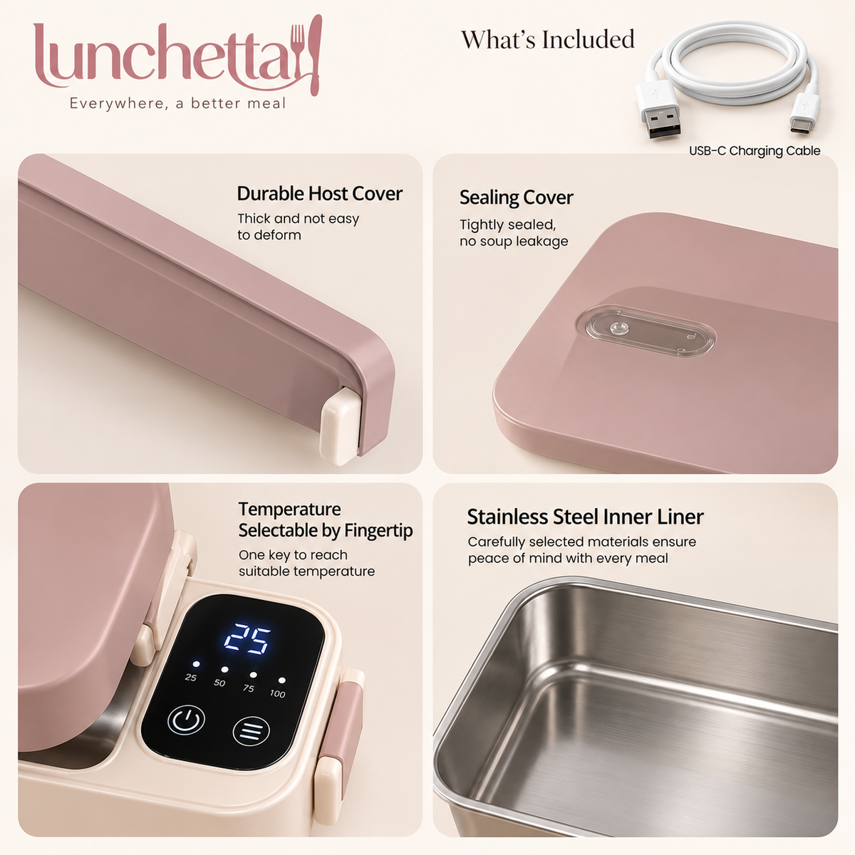 Lunchetta™ Cordless Heated Lunch Box